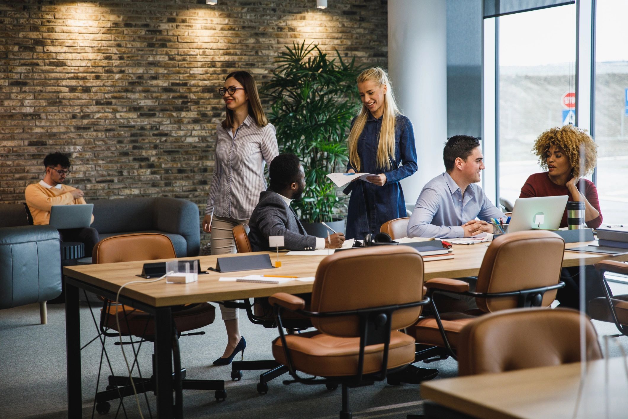 Professional office team in a modern workspace