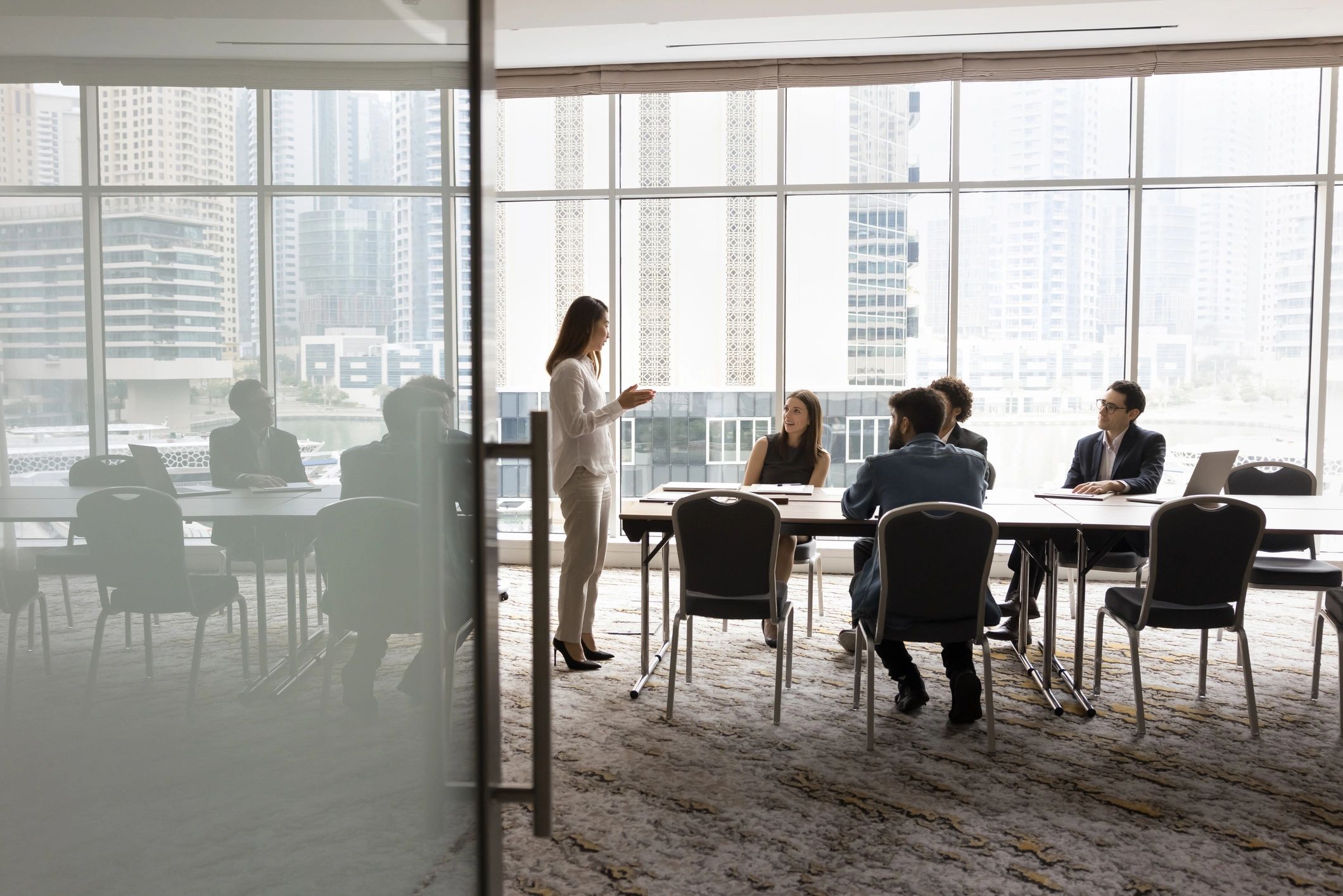Business team meeting to discuss hiring decisions